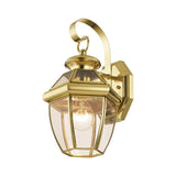 1 Light Outdoor Wall Lantern in Traditional Style 7 inches Wide by 12.5 inches High-Polished Brass Finish 218-Bel-731625