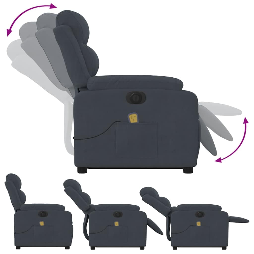 Stand-Up Massage Recliner Chair - Lift & Tilt, Vibration Massage, Plush Velvet Comfort,