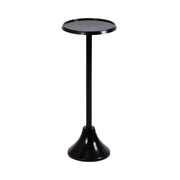 Modern Pedestal Outdoor Drink Table, 9 x 9 x 23, Black, Decorative Outdoor Patio Table