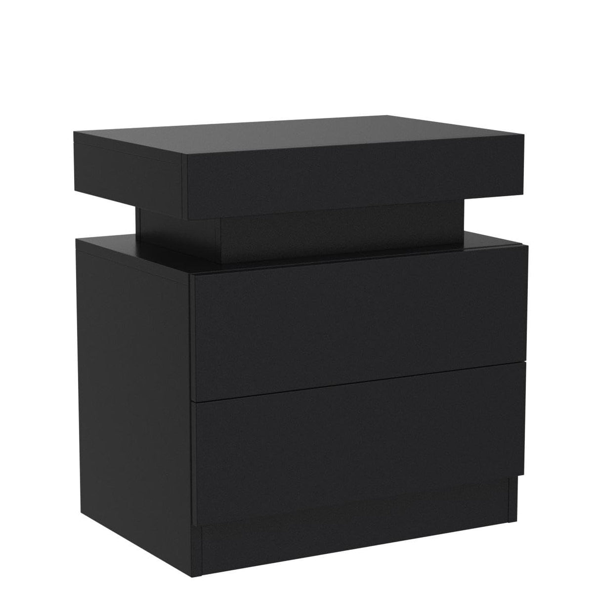 Nightstand Set of 2 LED Nightstand with 2 Drawers, Bedside Table with Drawers