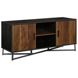 Sauder Canton Lane Engineered Wood 60" TV Credenza in Grand Walnut and Black