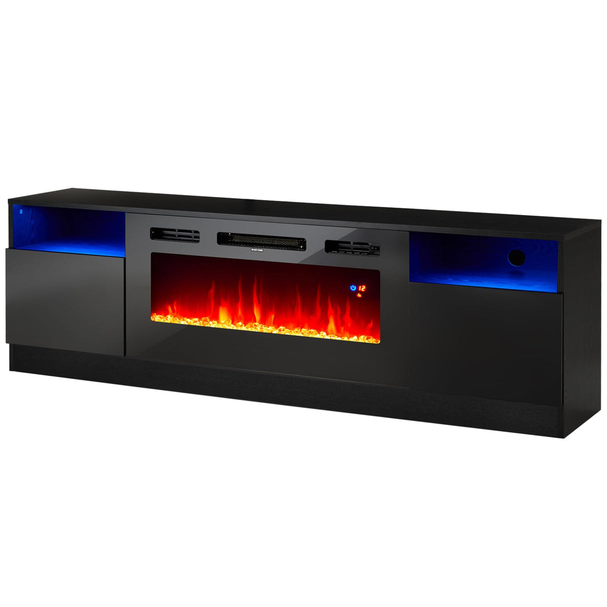 Fireplace TV Stand with 36" Electric Fireplace, LED Light Entertainment Center,