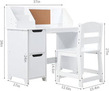 chair Set with Bookshelf, Bulletin Board, and Cabinets - Ideal for Boys and Girls Ages 3-8