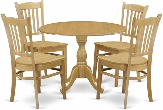 DMGR5-MAH-W 5 Piece Dining Room Table Set Includes a Round Kitchen