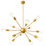 Gold Sputnik Chandeliers, 12 Lights Plating Golden Chandelier Light Fixture for Dining Room,