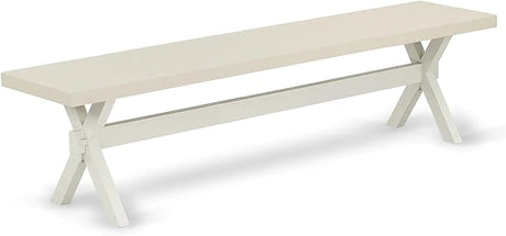 X-Style Modern Dining Bench with Wood Seat