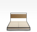 Suzanne 37 Inch Bamboo and Metal Platform Bed Frame=