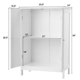 Bathroom Floor Cabinet, Freestanding Storage Cabinet with Double Doors and Shelf,