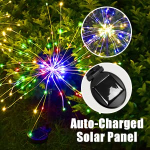 Outdoor Solar Garden Lights, 120 LEDs 8 Lighting Modes Waterproof Solar