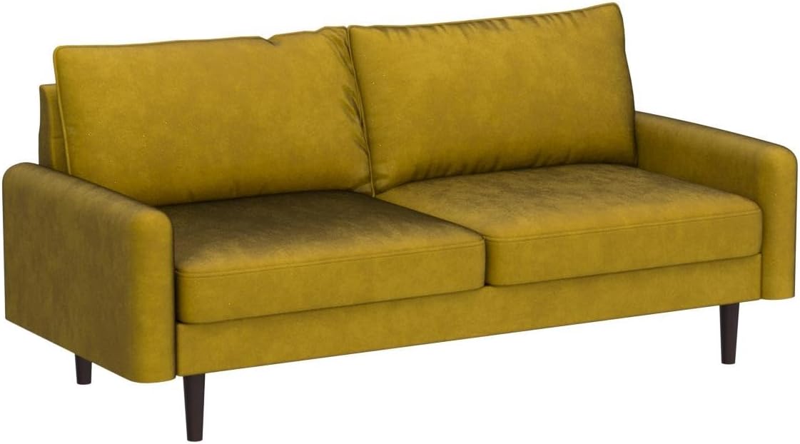 Americus Velvet Upholstered 3 Seater Couch for Living Room, with Luxurious Mid Century