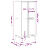 Wardrobe FLORO - Solid Pine Wood, White Finish, 30.3"x20.9"x67.3"