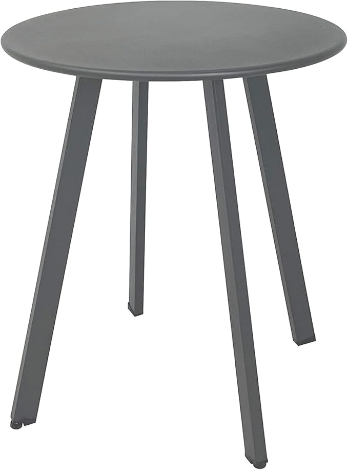 Outdoor Side Table, Weather Resistant Patio Small Side Table Outdoor Indoor Round Metal