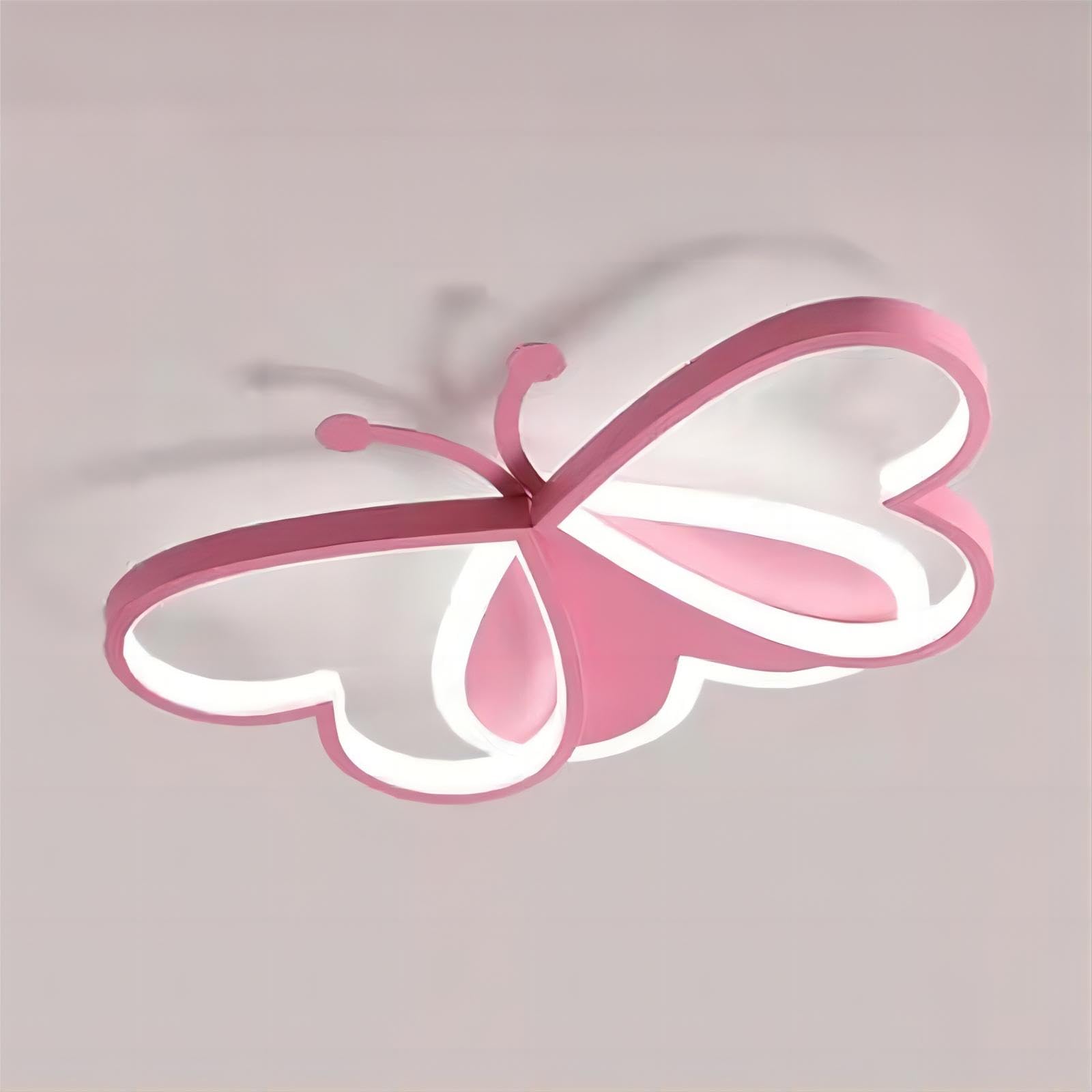 Dimmable LED Flush Mount Ceiling Light with Remote - 19.7 Inch Butterfly Design