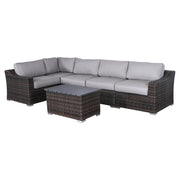 Marina Collection Patio Furniture Sofa Garden, Sectional Furniture Set Resort Grade Furniture. No Assembly Required [CM-5908] (6 Piece, Marina Brown)