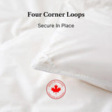 Royal Elite Goose Feather Down Comforter King Size-Made in Canada White Goose Feather Duvet Insert-Fluffy Hotel Comforter with Oeko Tex Cotton Shell