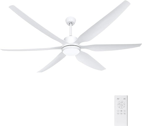 66'' Ceiling Fan with Lights Remote Control, Large Ceiling Fan Black, 6 Blades 6 Speeds