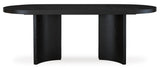 Rowanbeck Minimalist Dining Table for 8 People - Black