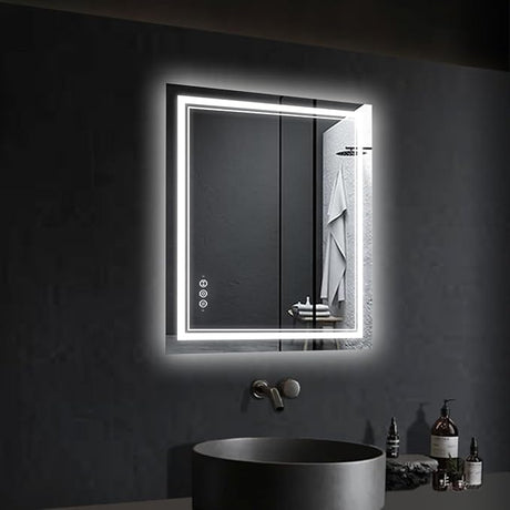 LED Bathroom Mirror 36" x 36", Frameless, Front and Backlight, Motion Sensor, Shatter-Proof, Wall