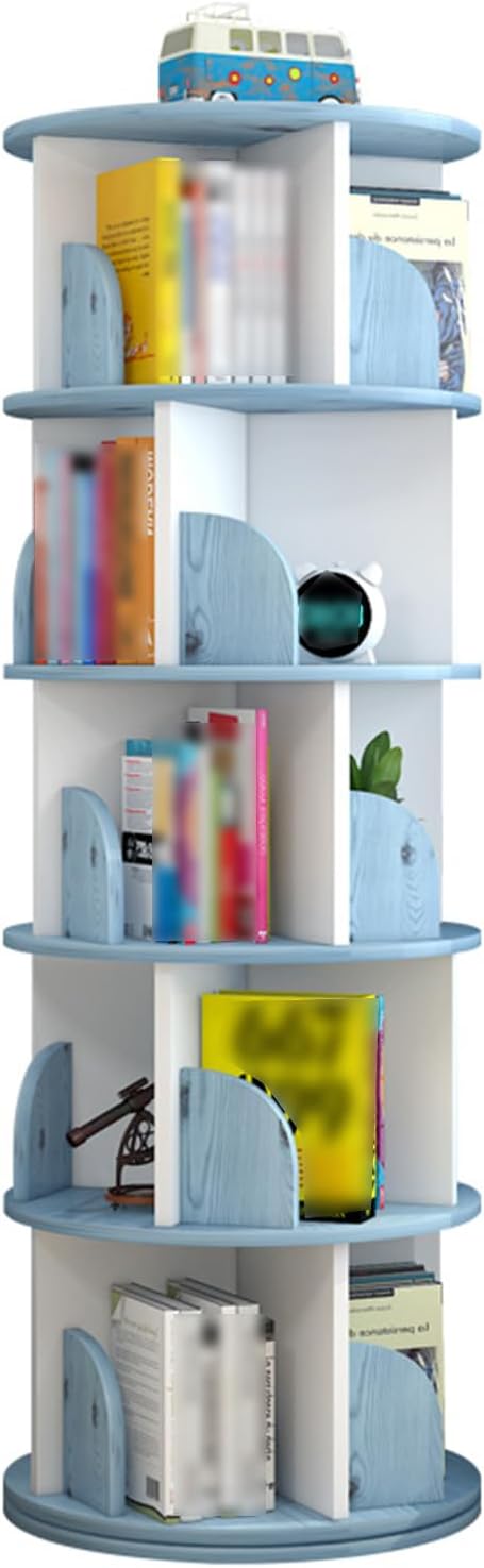 360 Rotating Bookshelf, Round Rotating Bookshelf, 5 Tier Rotating Bookshelf