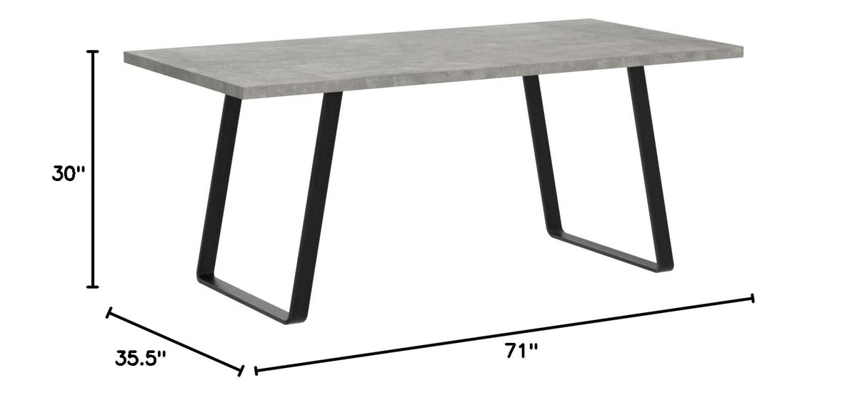 Coronado Dining Table, Cement Gray, 35.5 in x 71 in x 30 in