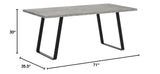 Coronado Dining Table, Cement Gray, 35.5 in x 71 in x 30 in