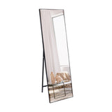 Full Length Mirror 55"x16" Standing or Wall Hanging, Vertical Black Frame HD Rectangle