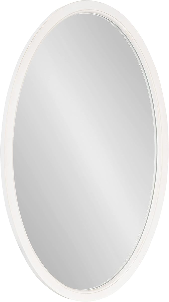 Hogan Farmhouse Oval Framed Wall Mirror, 24 x 36, Dark Walnut, Decorative Traditional