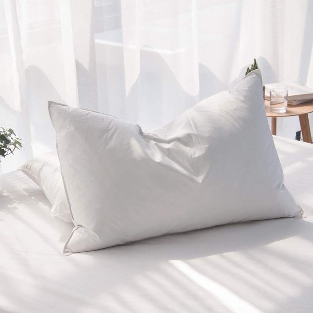 Luxury Goose Feathers Down Pillow Queen Size, Hotel Quality Fluffy Bed Pillow