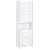 Tall Narrow Bathroom Storage Cabinet with Doors and Shelf Adjustability