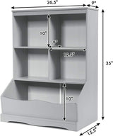 Storage Cabinet, Cubby Toy Organizer, 3 Shelf 4 Cube Units, Storage Bins Cubbies for Kids