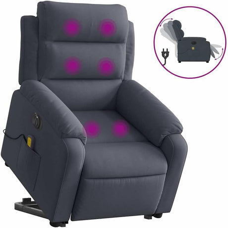 Stand-Up Massage Recliner Chair - Lift & Tilt, Vibration Massage, Plush Velvet Comfort,