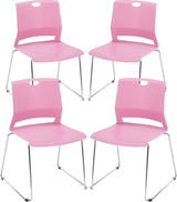 Waiting Room Chairs, Pack of 4 Plastic Chairs Office Guest Chairs & Reception Chairs Staking Chairs for Meeting Room,