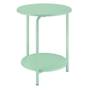 Home Furnishings Elgin 2-Shelf Round Metal Accent Table, Mint