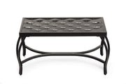 Free Standing Patio Garden Weave Bench, Metal Bronzed Black