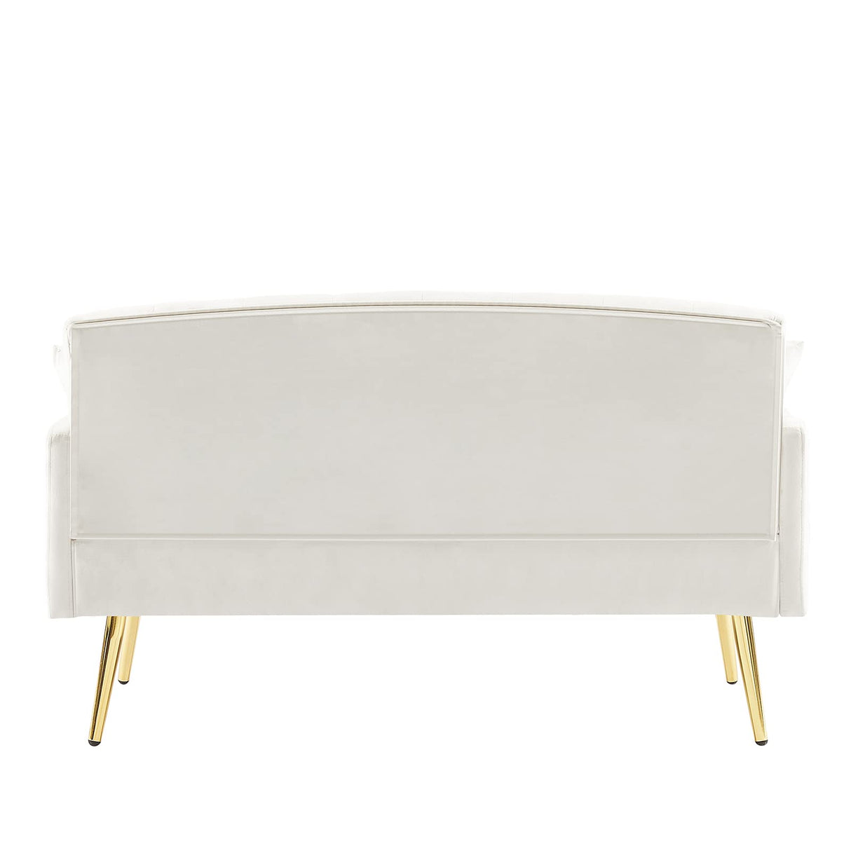 Upholstered Velvet Loveseat Sofa, Modern Small Sofa Couch with Side Pocket and Golden