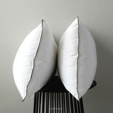 Goose Feather Down Pillows -Set of 1/2 Soft Bed Pillows for Sleeping 100% Organic Cotton