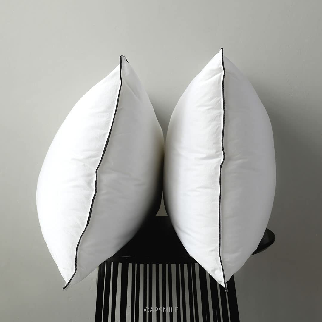 Goose Feather Down Pillows -Set of 2 Soft Medium Bed Pillows