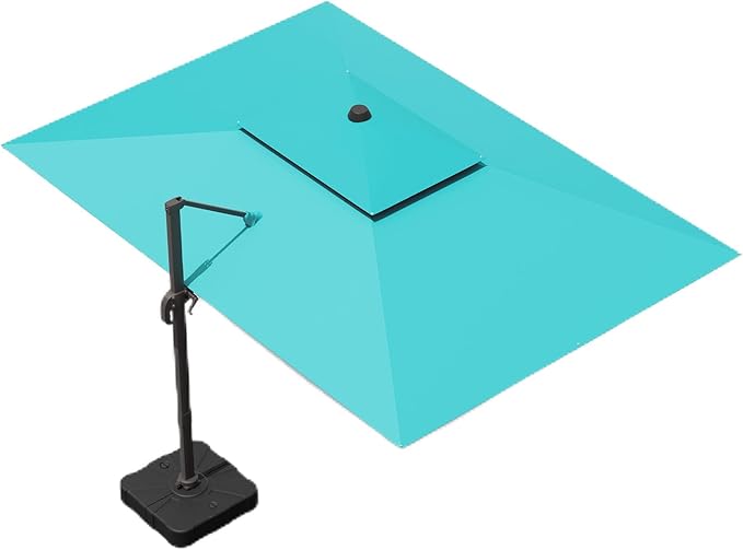 10x13 FT Patio Umbrella, Large Cantilever Rectangular Double Top Heavy Duty Offset Umbrellas