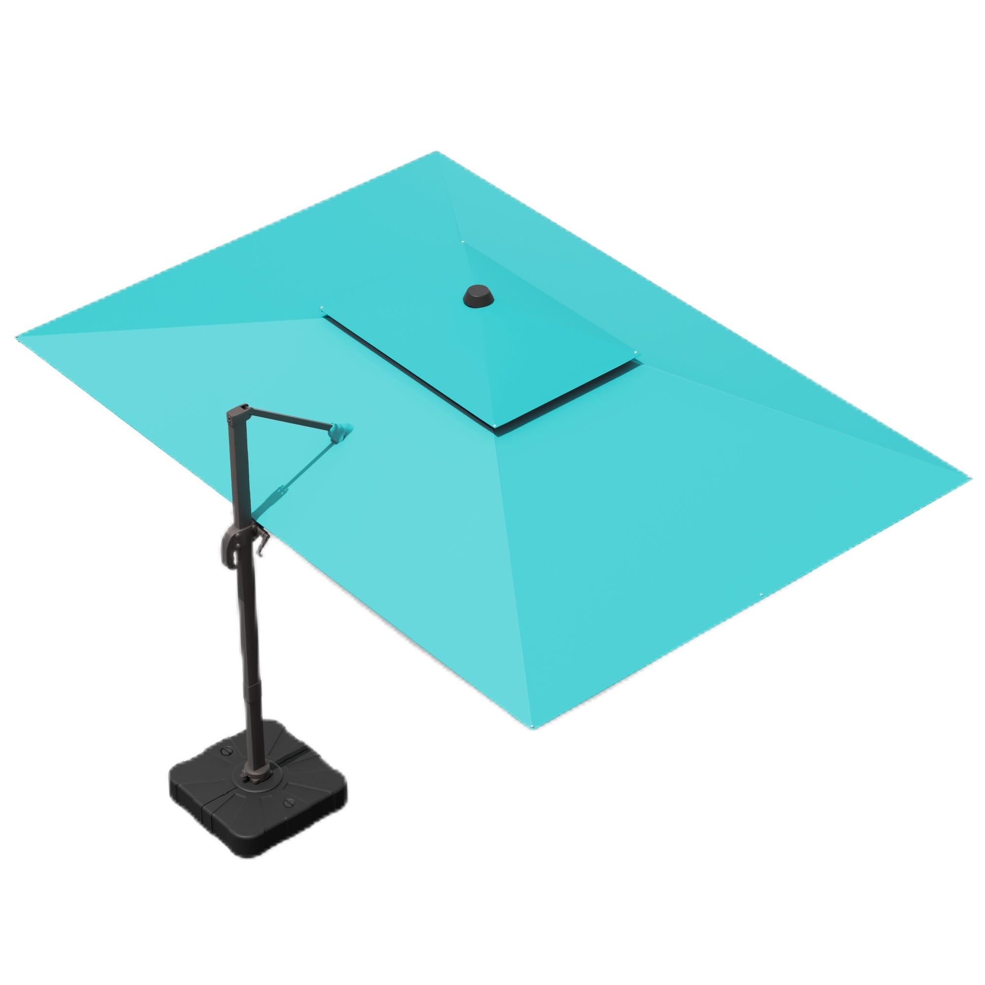 10x13 FT Patio Umbrella, Large Cantilever Rectangular Double Top Heavy Duty Offset Umbrellas
