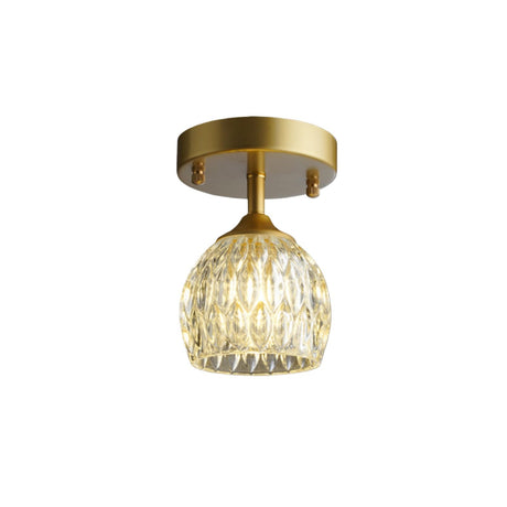 4.7 Inch Iron Glass Lampshade Semi Flush Mount Ceiling Light