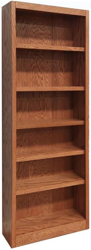 In Wood Midas Six Shelf Bookcase 84" H Cherry Finish