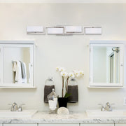 6714-SP 33.75in Meridian 4-Light Bathroom Vanity Light Fixture, Satin Platinum