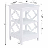 Diamond End Table, White