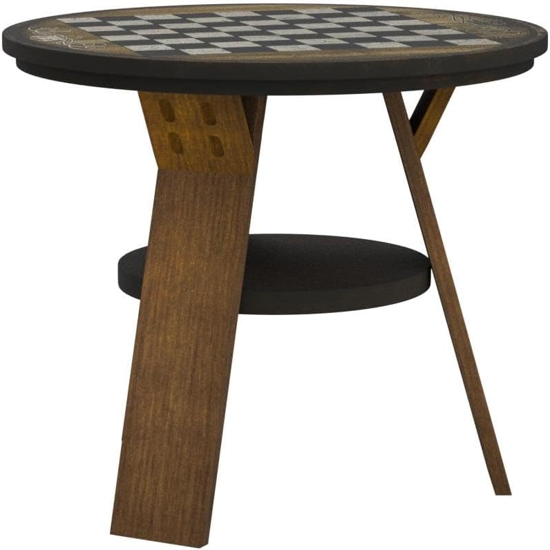 Rustic Chess Board Coffee Table | Small Side Table & Game Board