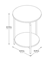 OSP Home Furnishings Elgin 2-Shelf Round Metal Accent Table, Coral