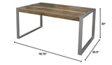 Timbergirl Reclaimed Wood Silver Metal Legs dining table, Brown