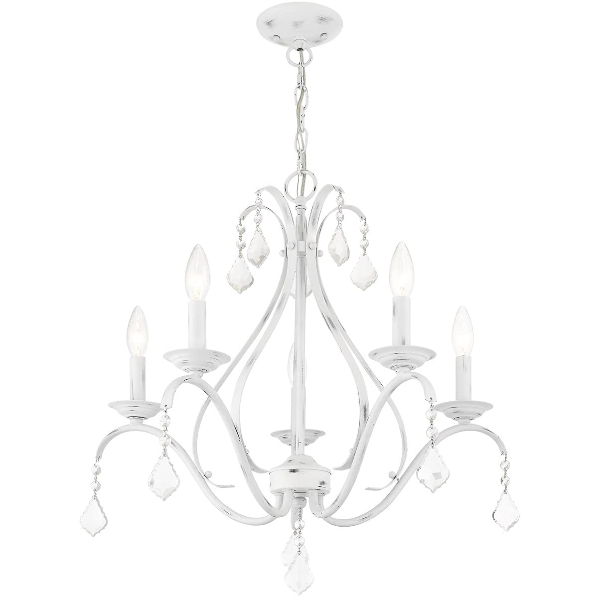 Lighting 40845-60 5 Light Antique White Chandelier