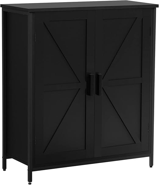 Storage Cabinet, Industrial Floor Cabinet with 2 Doors & 1 Shelf, Storage Cabinet