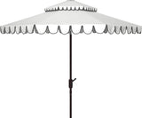Outdoor Venice White and Black 9-foot Round Double Top Crank UV Protected Umbrella