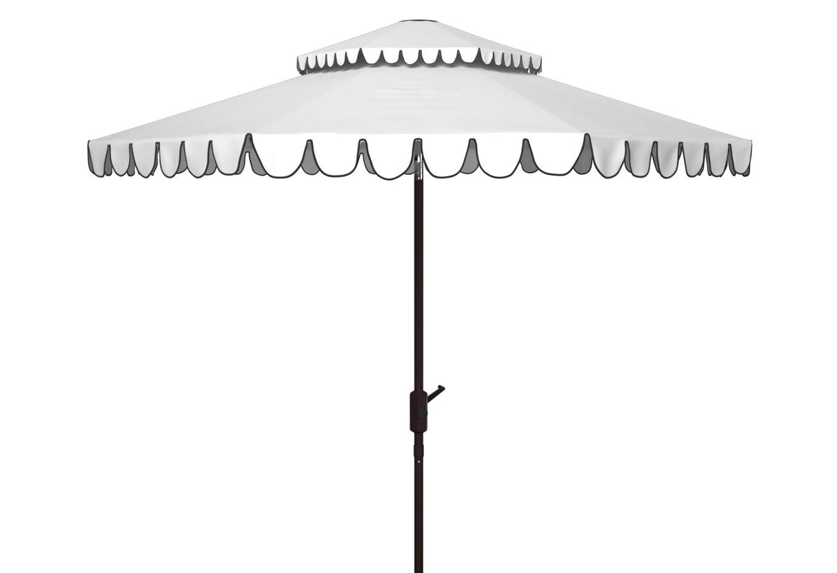 Outdoor Venice White and Black 9-foot Round Double Top Crank UV Protected Umbrella